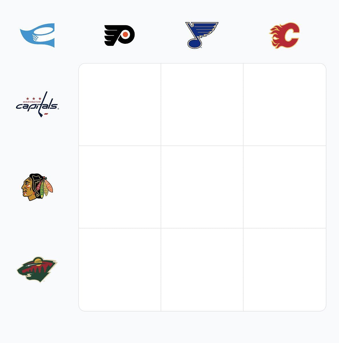 NHL Immaculate Grid answers for September 5