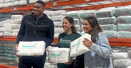 Milwaukee Bucks superstar forward Giannis Antetokounmpo and his fiancée, Mariah Riddlesprigger