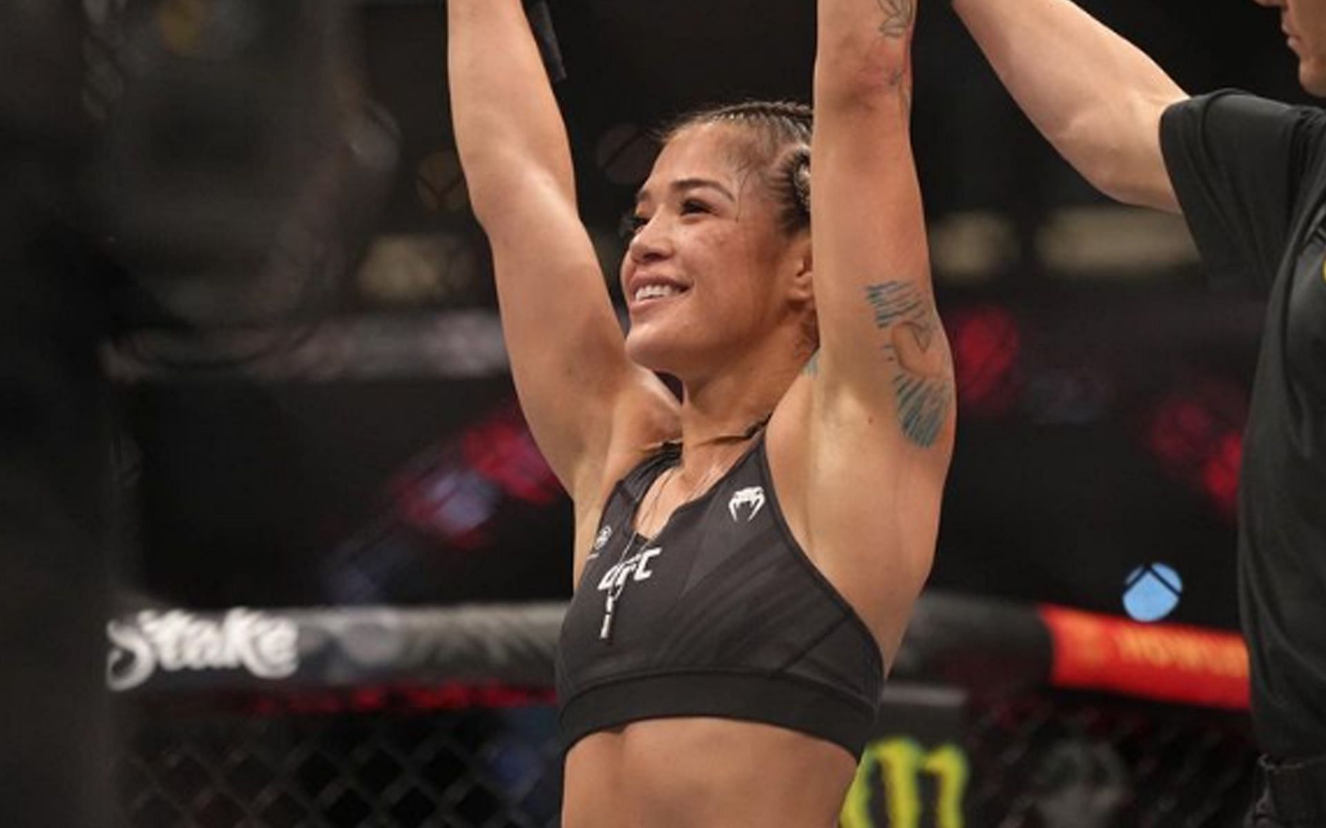 Tracy Cortez following her win over Melissa Gato at UFC 274 (Image via @cortezmma)