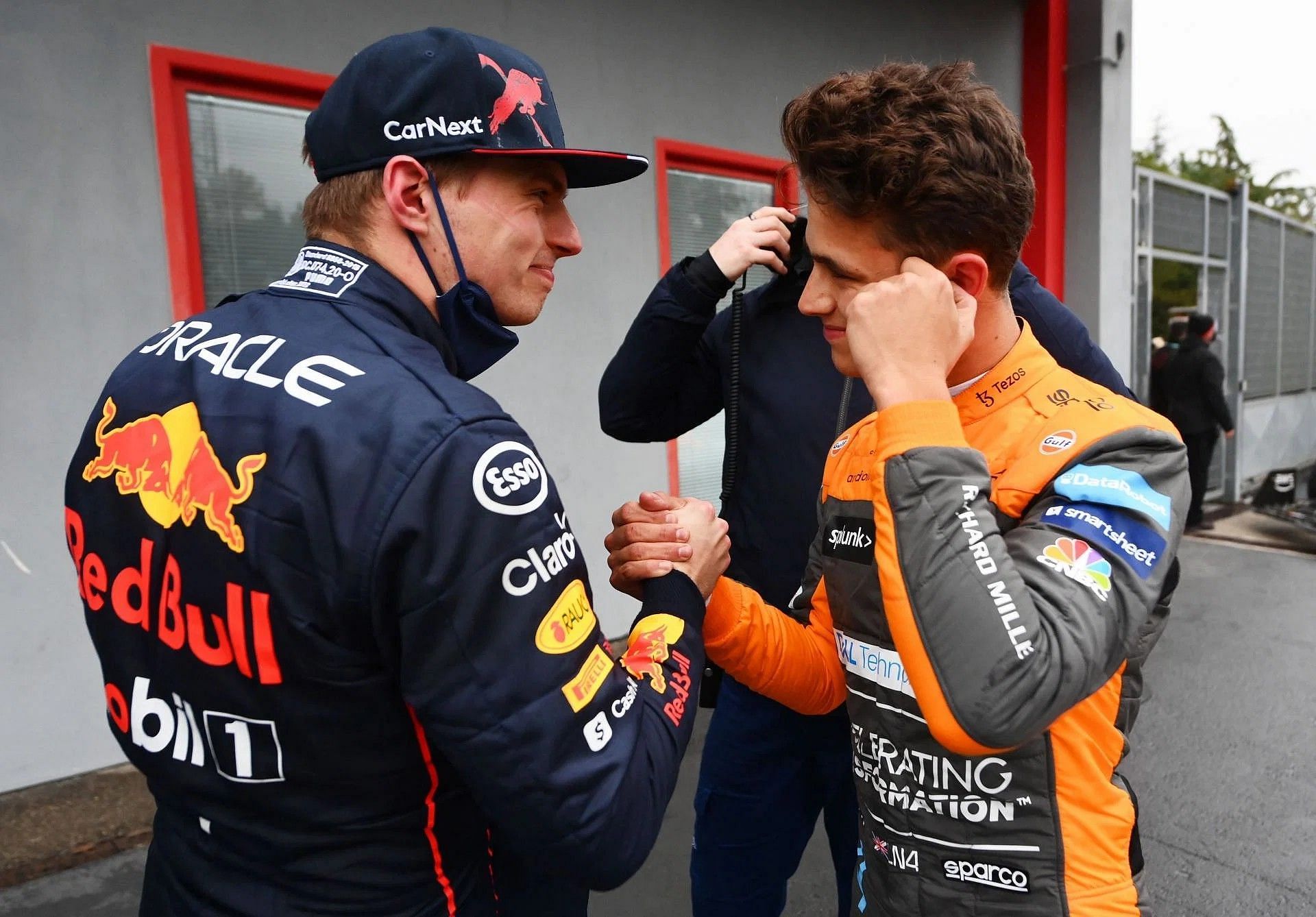Max Verstappen and Lando Norris (image from X)