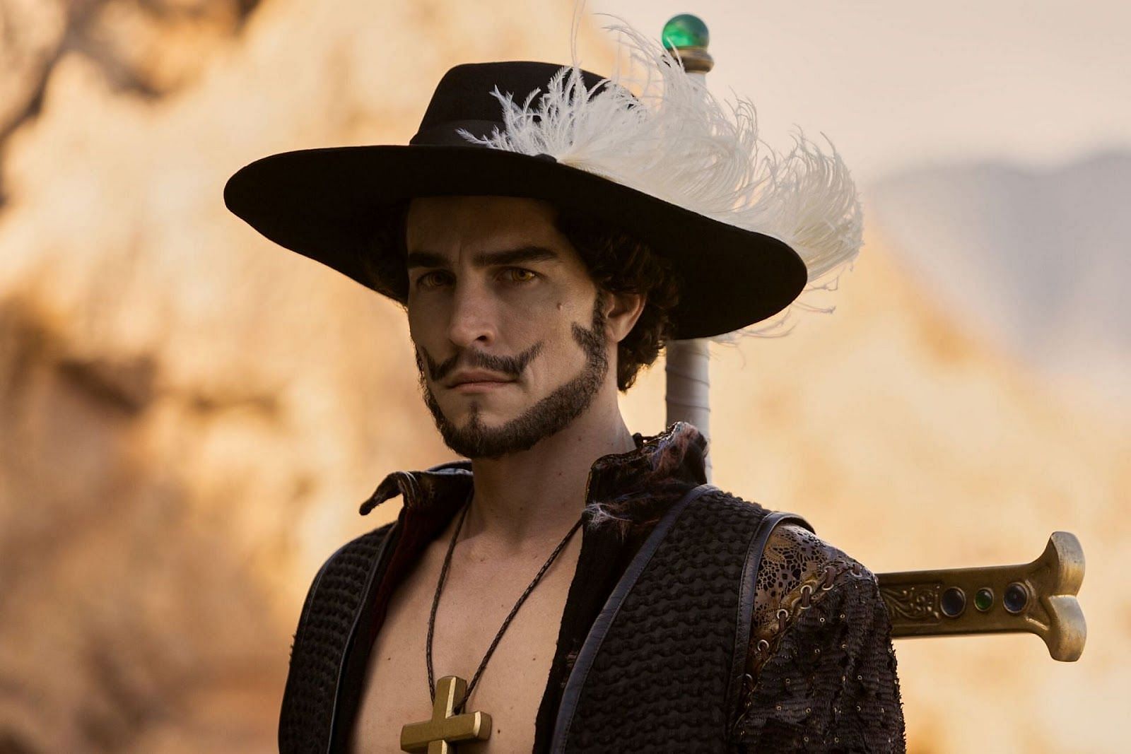 Steven Ward as Dracule Mihawk (Image via Netflix)