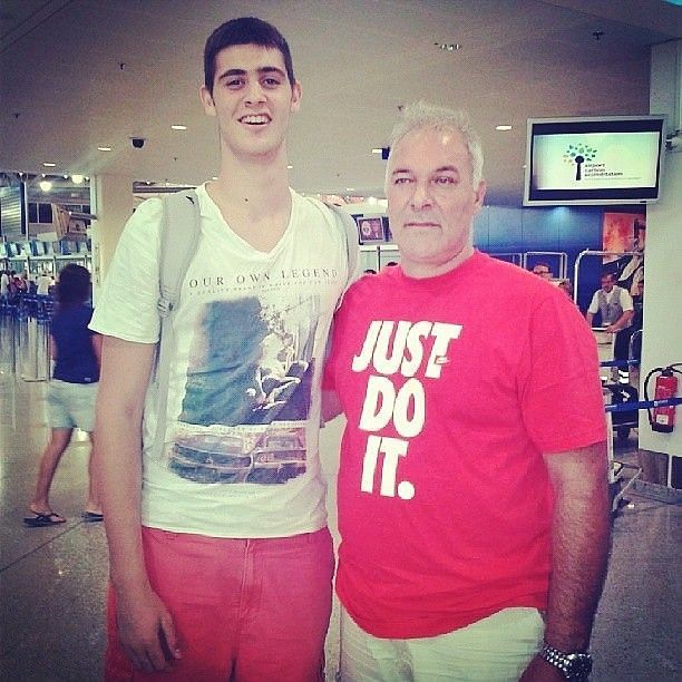 Georgios Papagiannis with his father