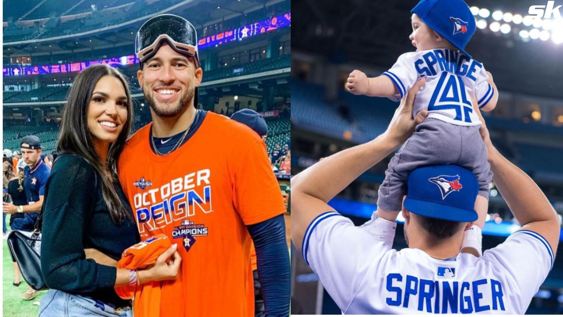 Family of George Springer. Left to right, father George Springer, Jr.,  sister Lena (holding Nicole's son, Bryce), fiancee C…