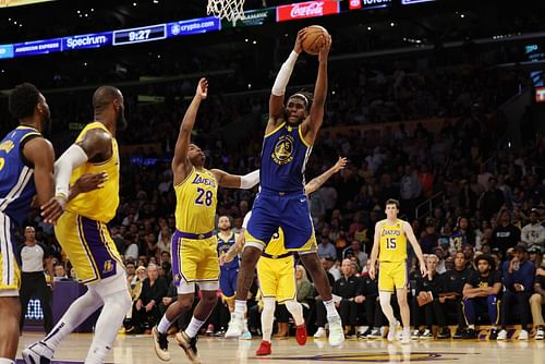 Kevin Looney in action during Golden State Warriors v Los Angeles Lakers - Game Six