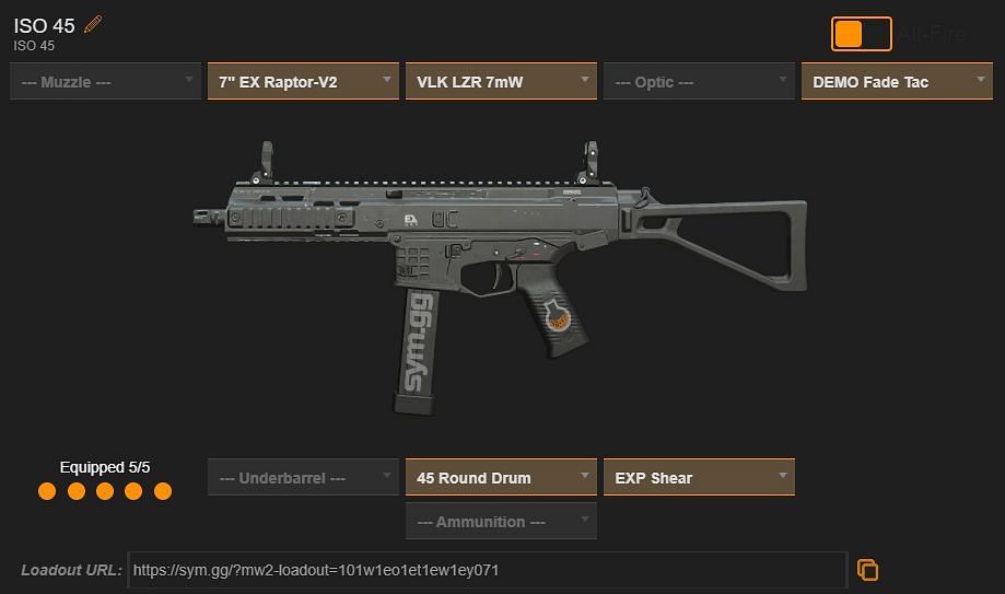 ISO 45 loadout (Image via sym.gg)