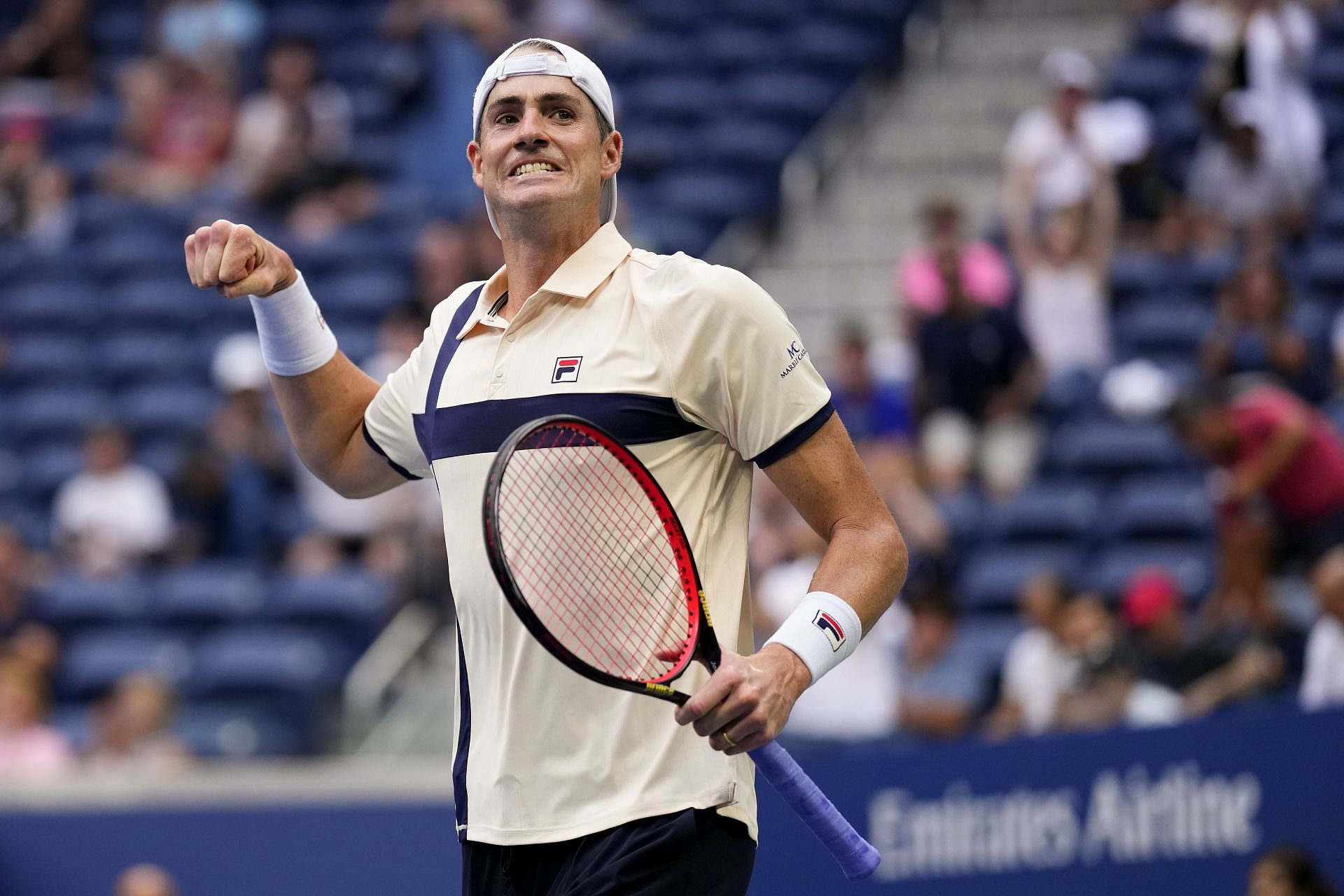 John Isner pictured at the 2023 US Open.