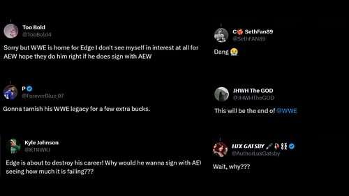 Screenshot of fans' Twitter reactions.
