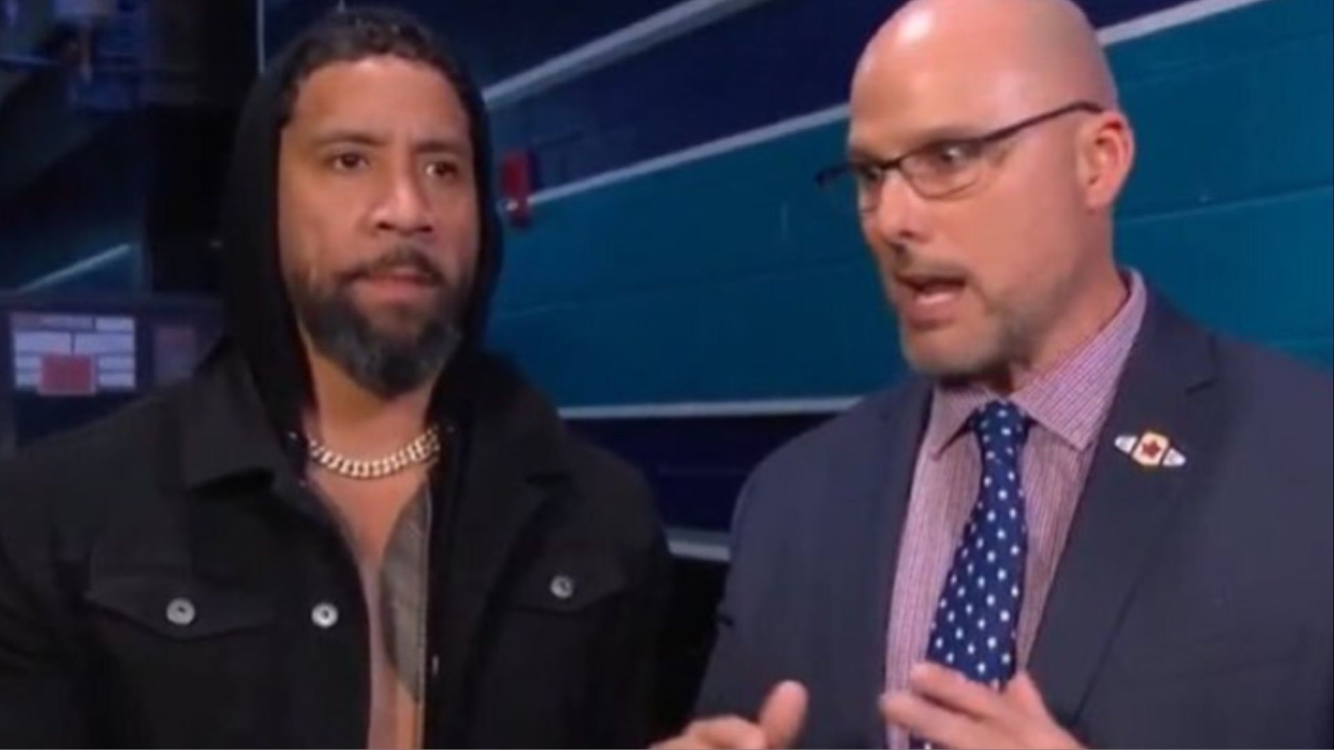 Adam Pearce tells Jey Uso somebody from RAW will be sent over to SmackDown as his replacement.