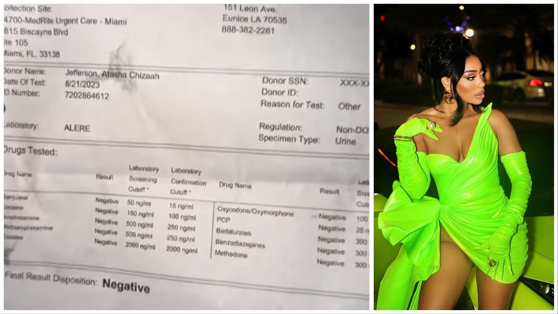 Tommie Lee shares her negative drug tests amidst allegations of her being in possession of cocaine (Image via 