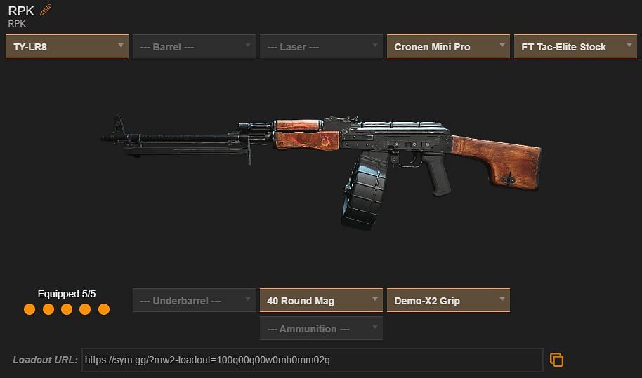 RPK loadout (Image via sym.gg)