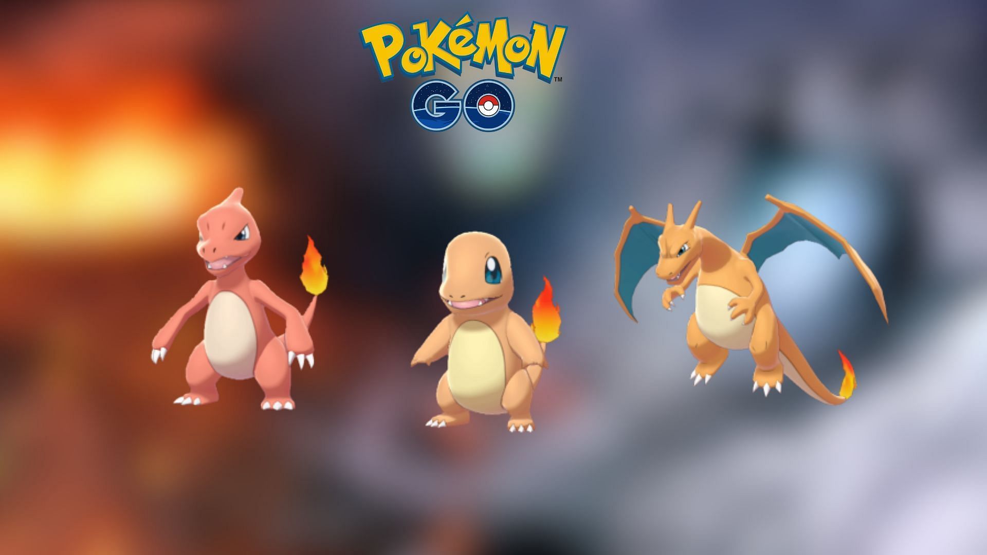 Charmander, Charmeleon, and Charizard in Pokemon GO (Image via Niantic/Serebii)