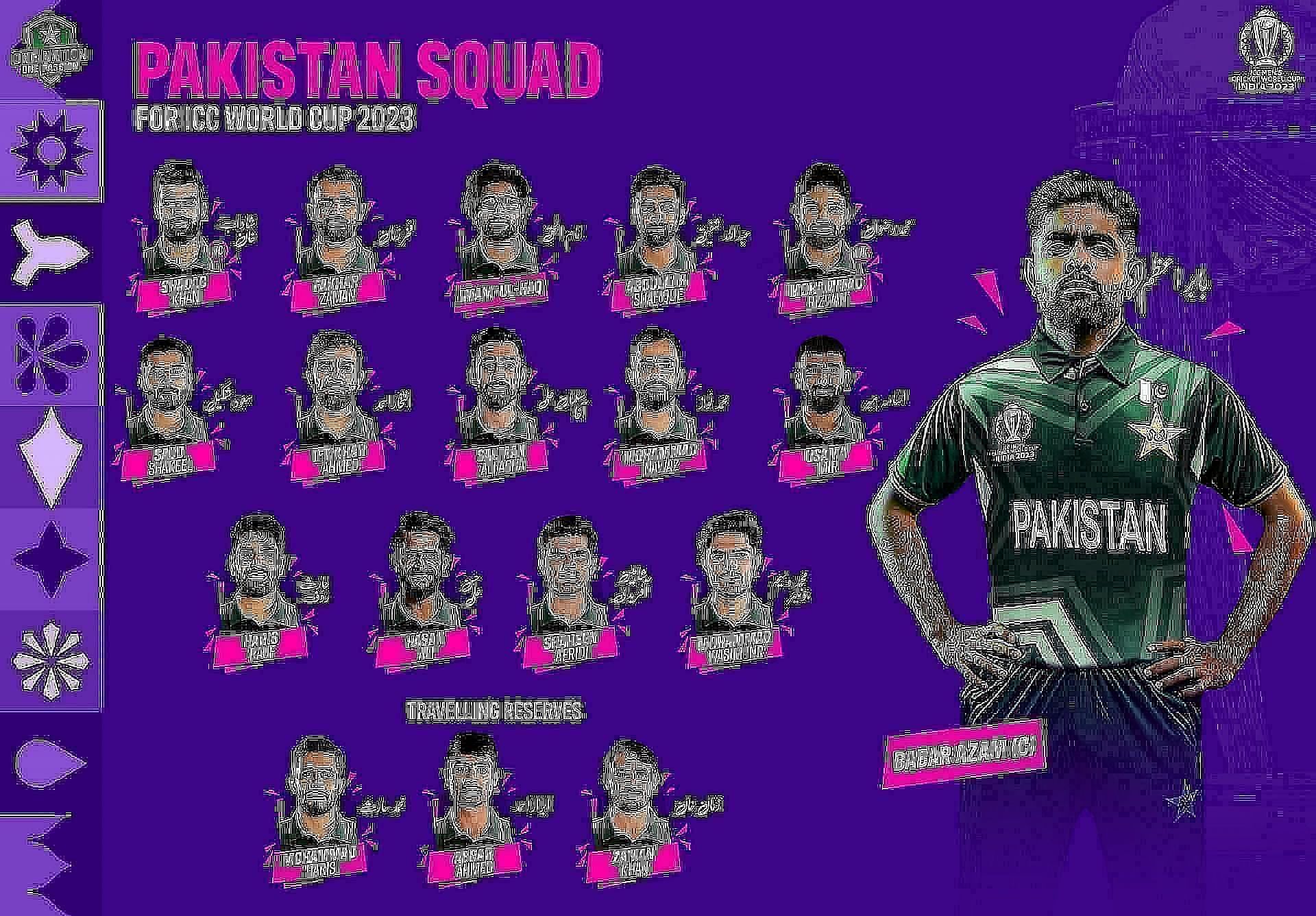 Pakistan Cricket World Cup Squad&nbsp;2023
