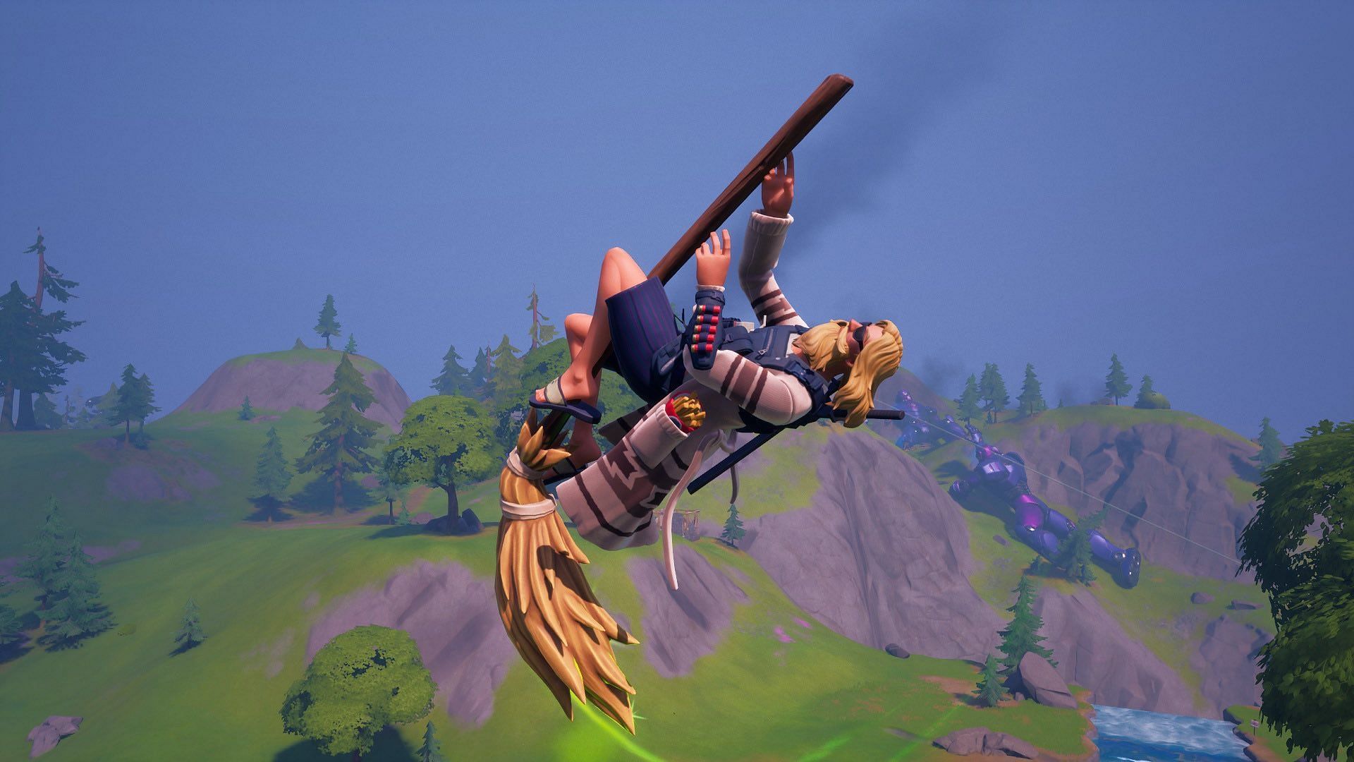 Mythic Witch Broom will be returning for Fortnitemares 2023 (Image via Twitter/NinjaLavaBoy)
