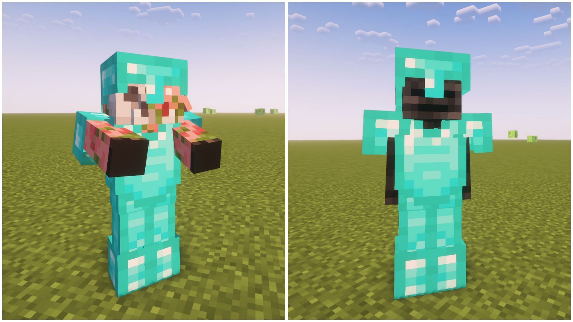 Piglins, zombified piglins, and wither skeletons can also be summoned with any kind of armor in Minecraft. (Image via Sportskeeda)