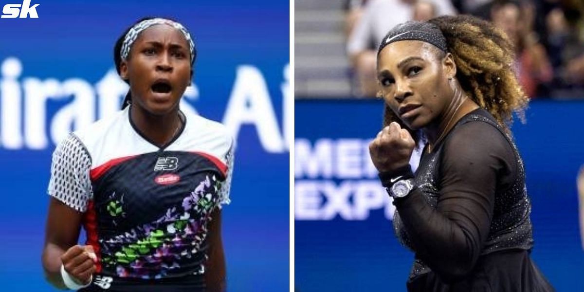 Coco Gauff (L) and Serena Williams (R)