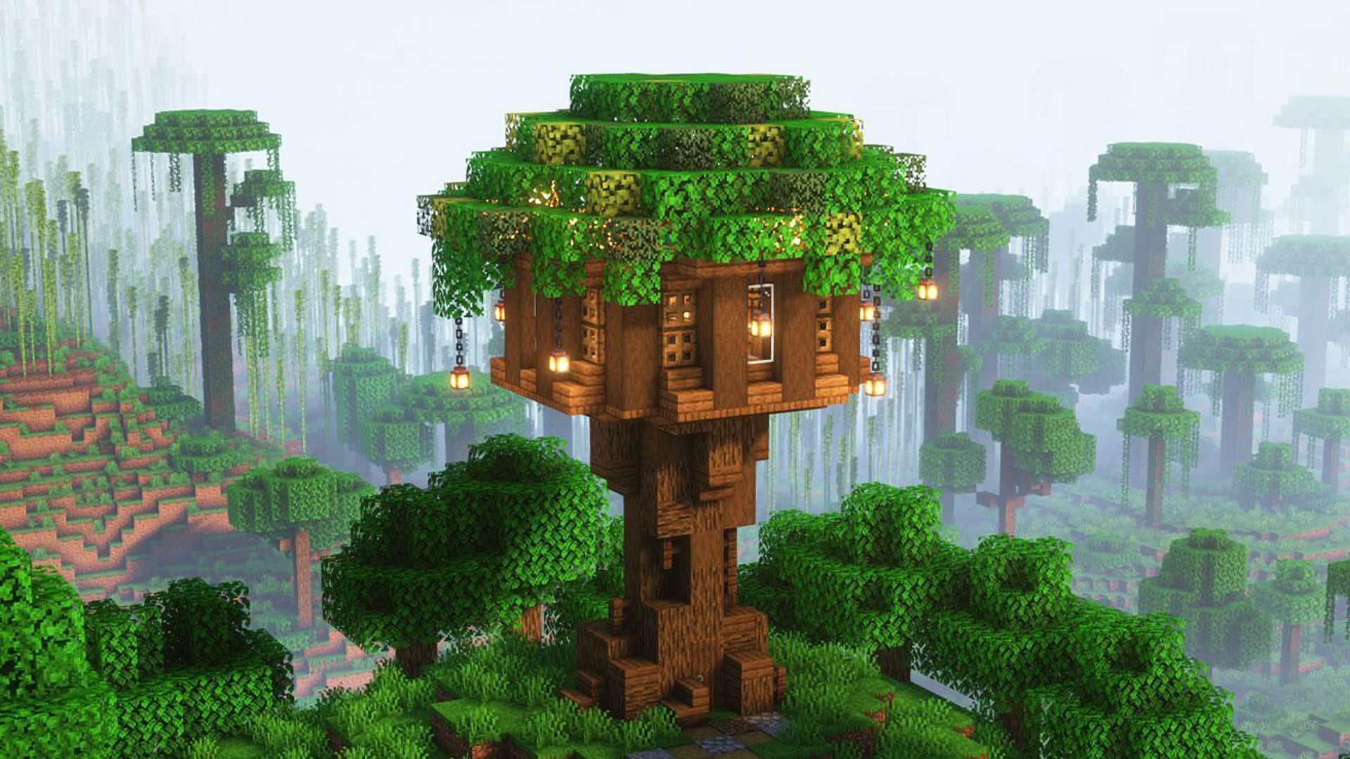 Explore the unique tree house builds in Minecraft (Image by u/EmikBuilds via Reddit r/Minecraft)