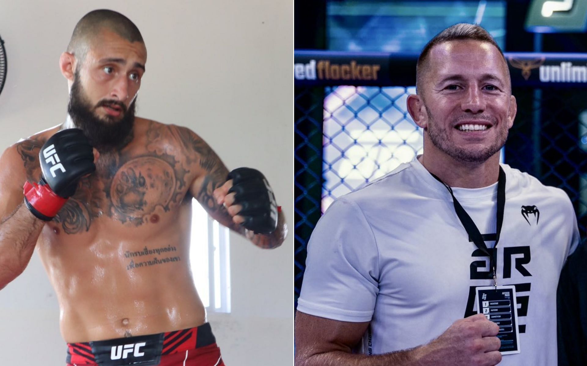 Charles Jourdain [Left], and Georges St-Pierre [Right] [Photo credit: @JourdainAir  and  @GeorgesStPierre - X]