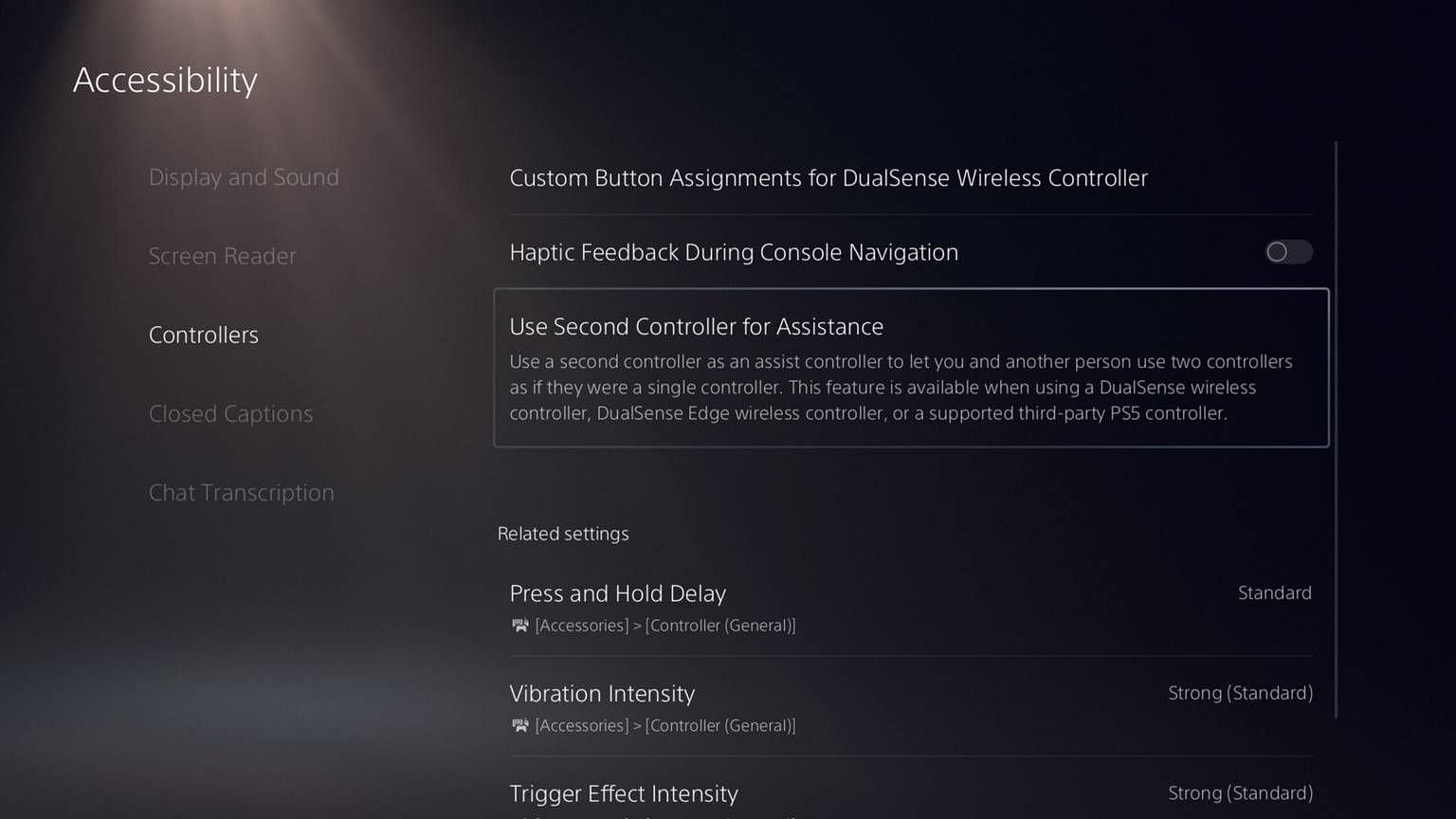 The new Accessibility features (Image via Sony)