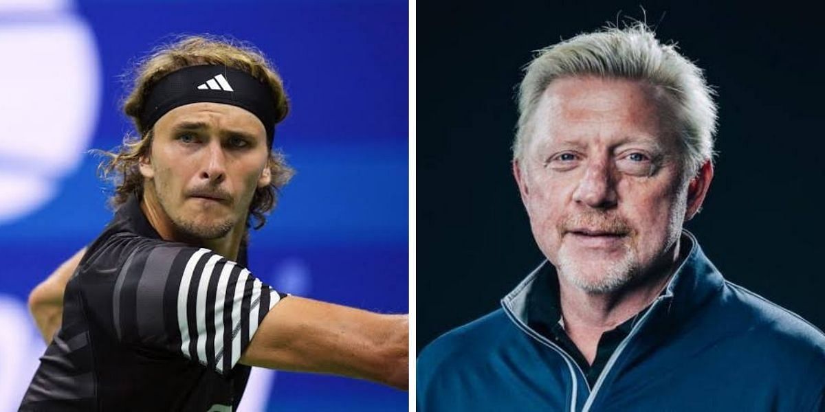 Boris Becker congratulates Alexander Zverev 