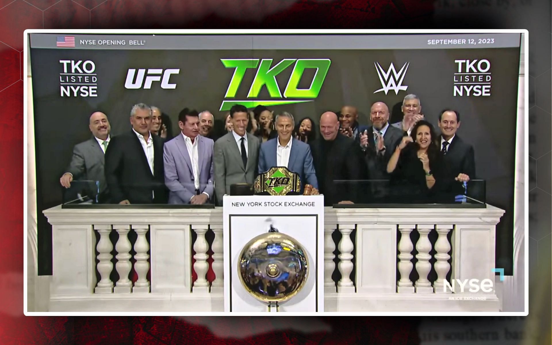 UFC-WWE merger results in massive job cuts[Image credits: @NYSE on YouTube]