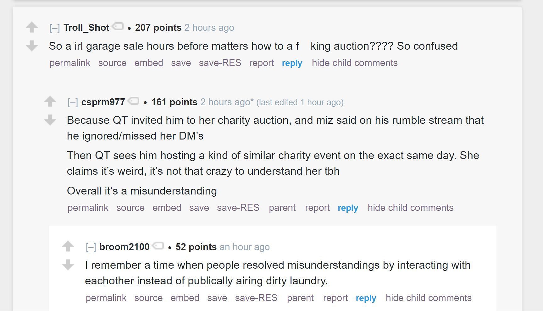 He just left me on read - QTCinderella says it's weird that Mizkif  rescheduled his garage sale on same day as her auction