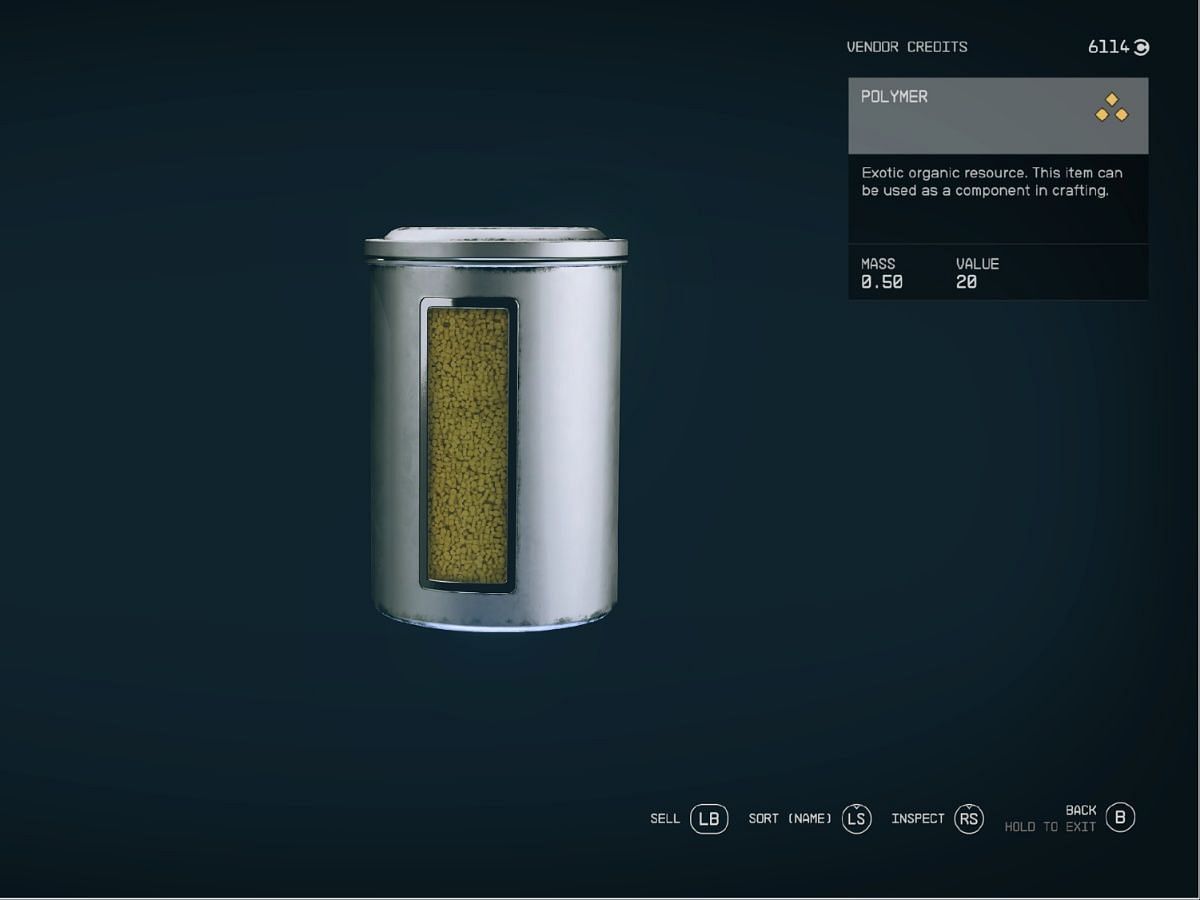 Having a stock of Polymer will help with weapons and spacesuit upgrades (Image via Bethesda)