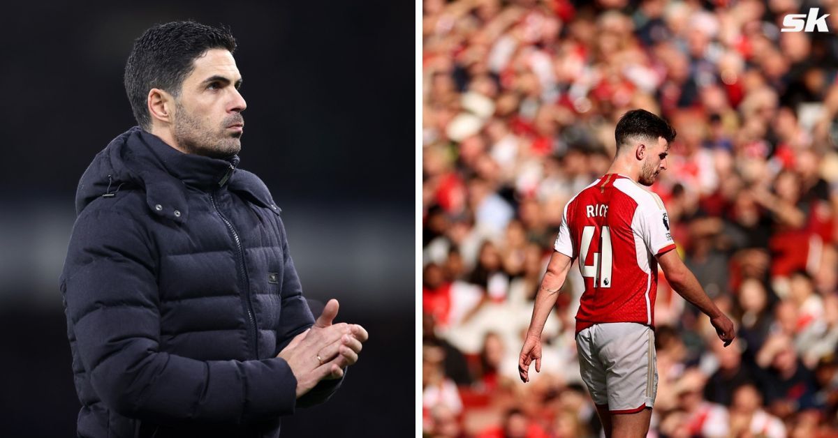 Arsenal star Declan Rice was injured against Tottenham Hotspur.