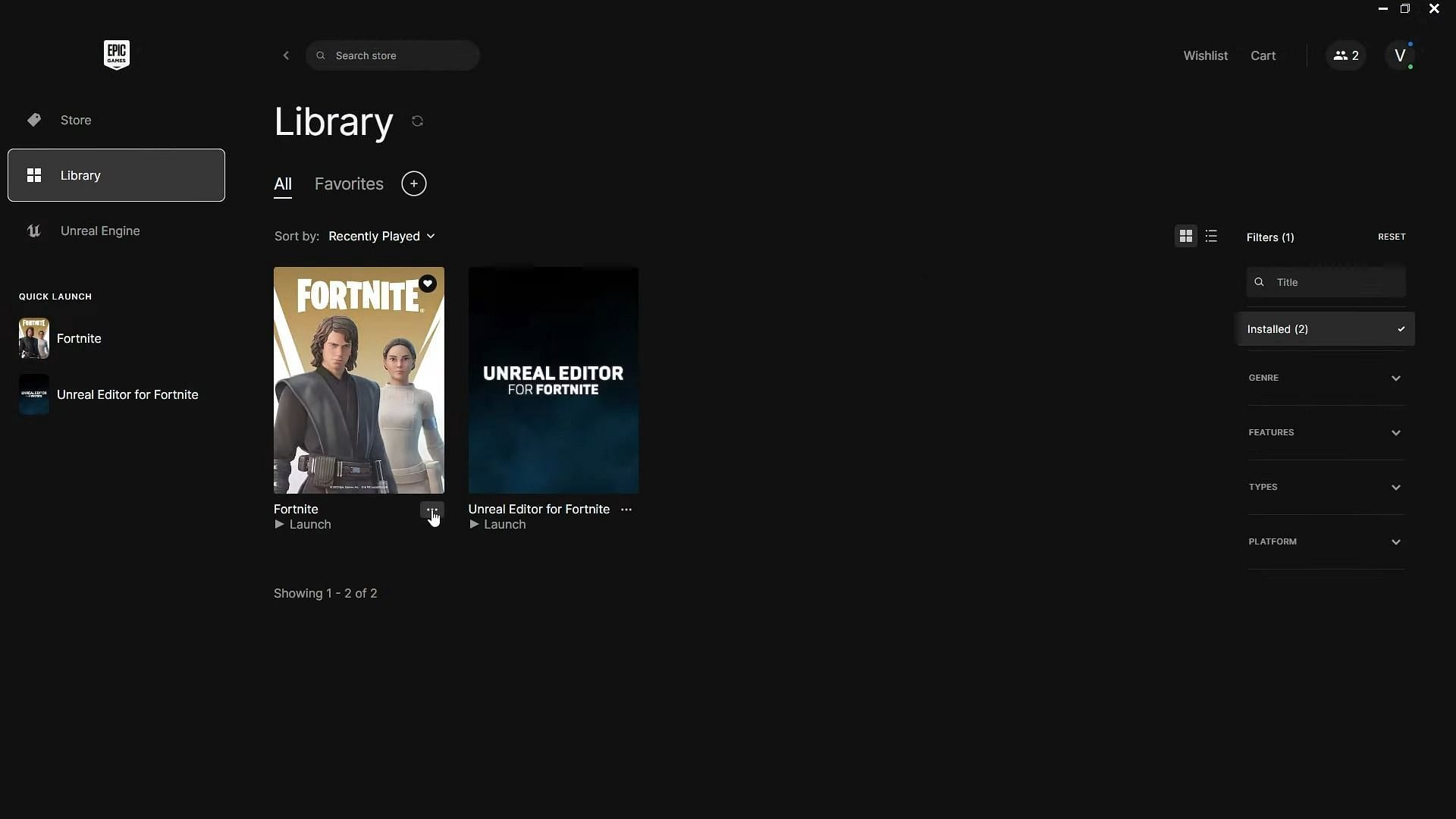 The Epic Games Launcher (Image via Victrail/ Youtube)