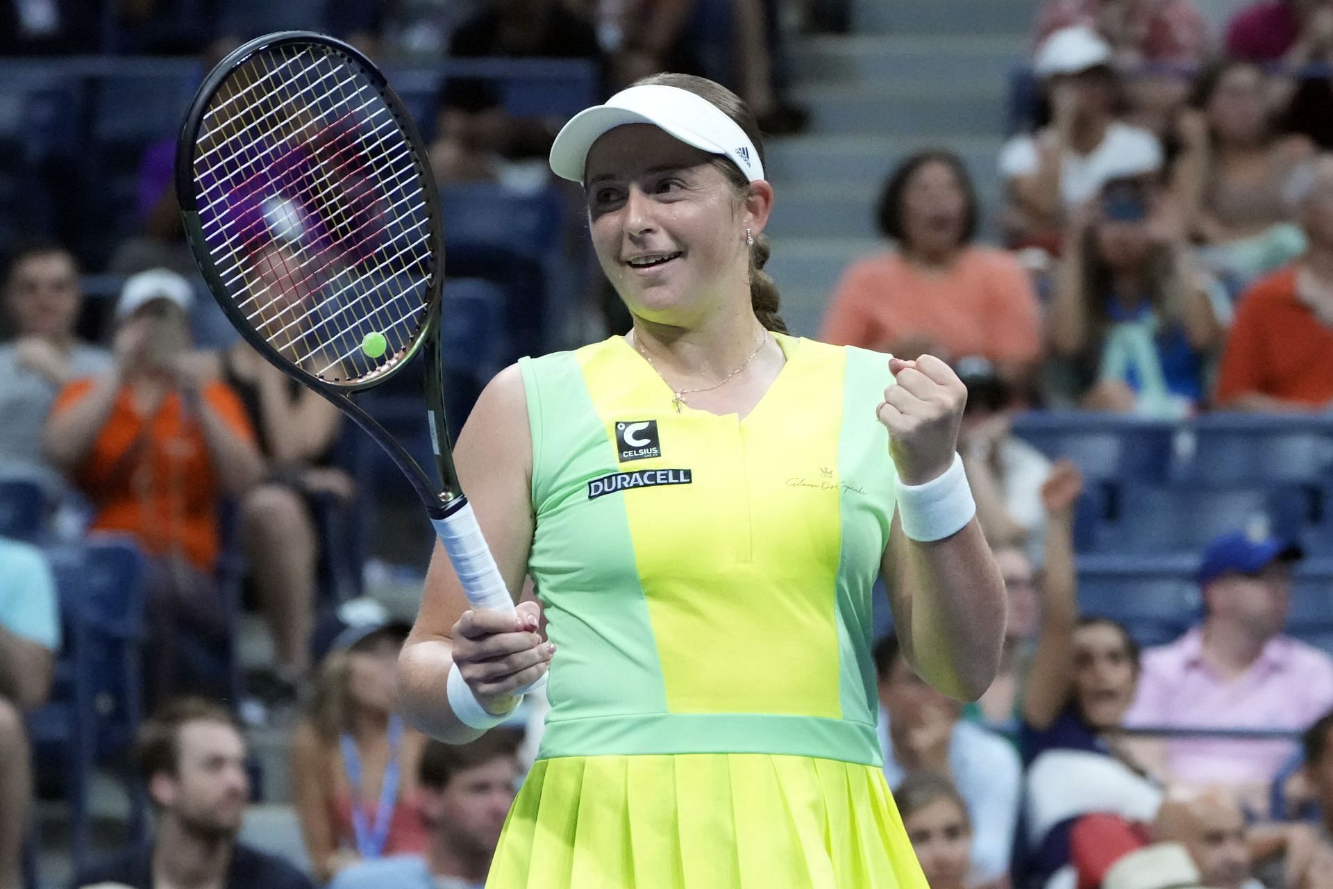 Jelena Ostapenko after defeating Iga Swiatek at the US Open