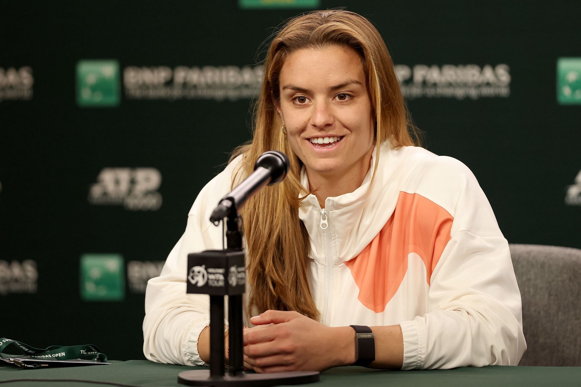 Maria Sakkari at a press conference