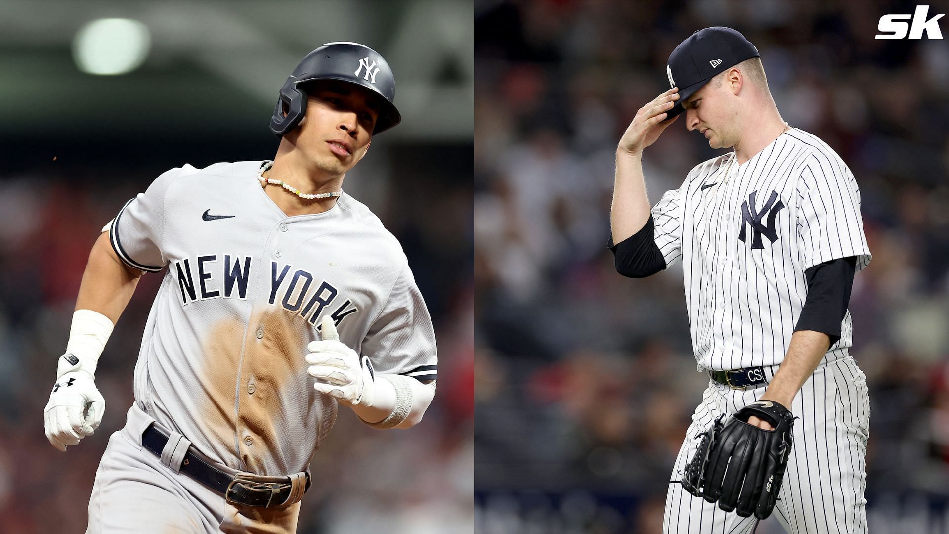 Oswaldo Cabrera and Clarke Schmidt of the New York Yankees