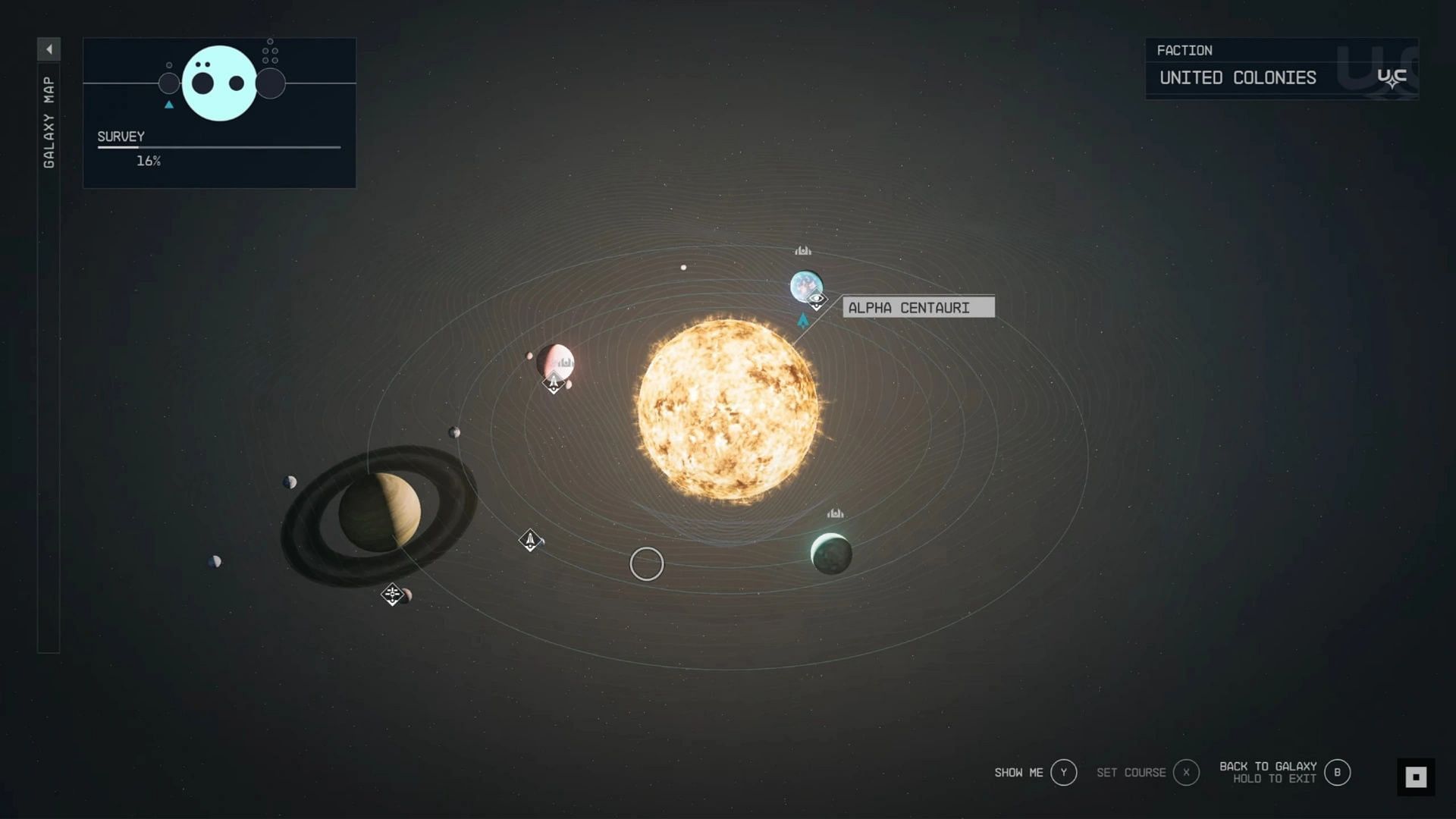 Alpha Centauri is one of the various populated star systems in Starfield (Image via Bethesda Softworks)