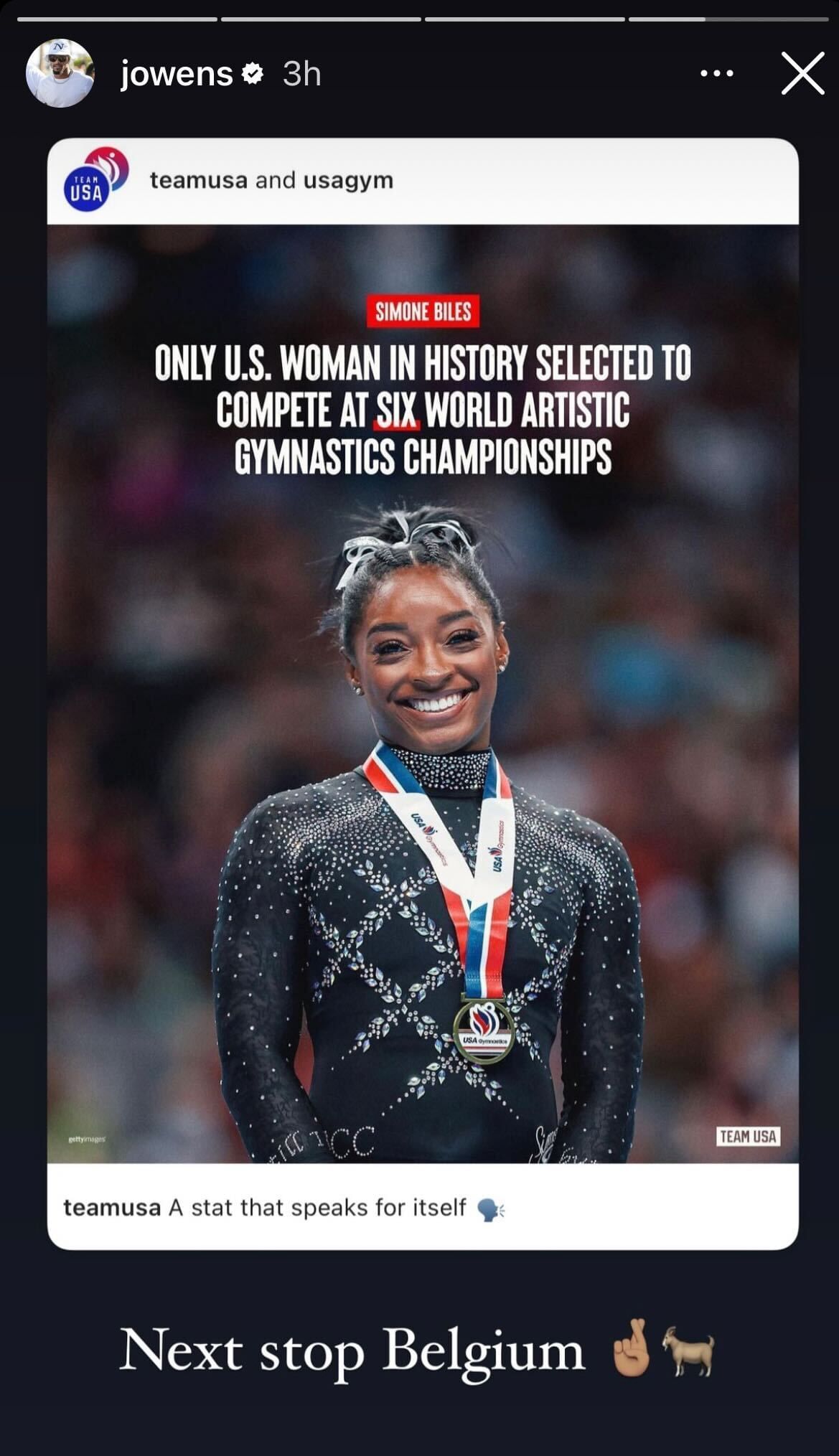 Simone Biles’ husband shows excitement ahead of her competition in Belgium