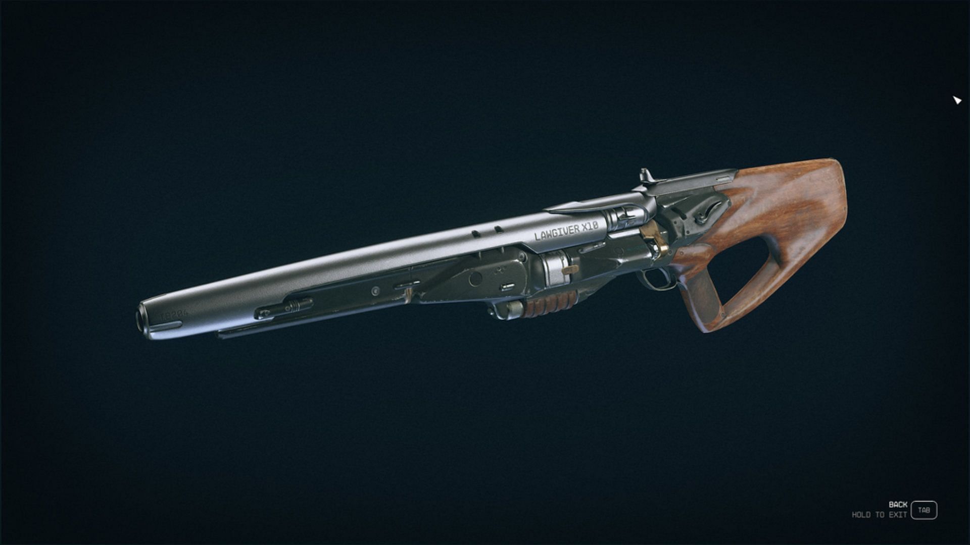 The lawgiver is one of the weapons in Starfield within the ballistic rifle&#039;s group (Image via Bethesda)