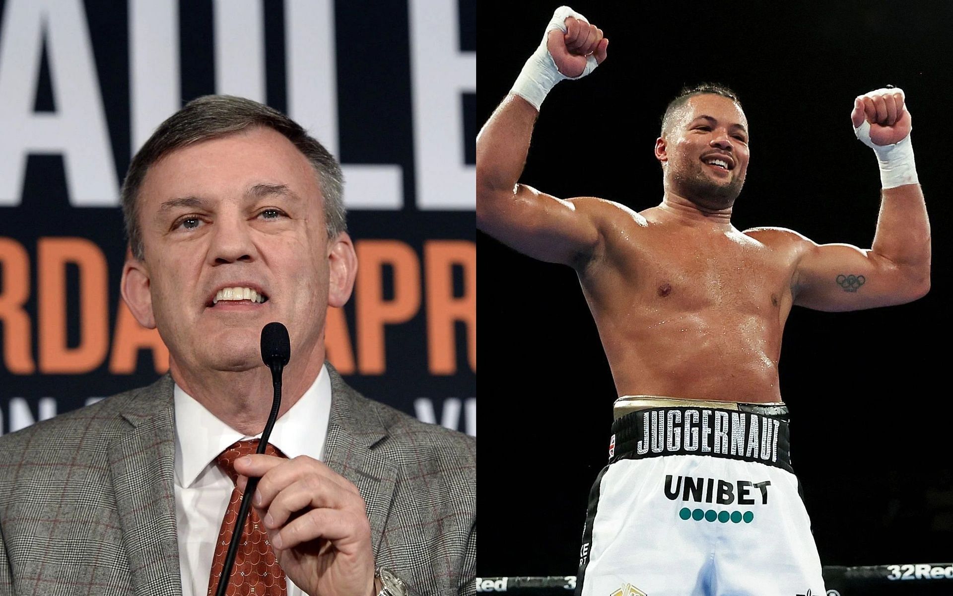 Joe Joyce (L), Zhilei Zhang (R) [Images via Getty].