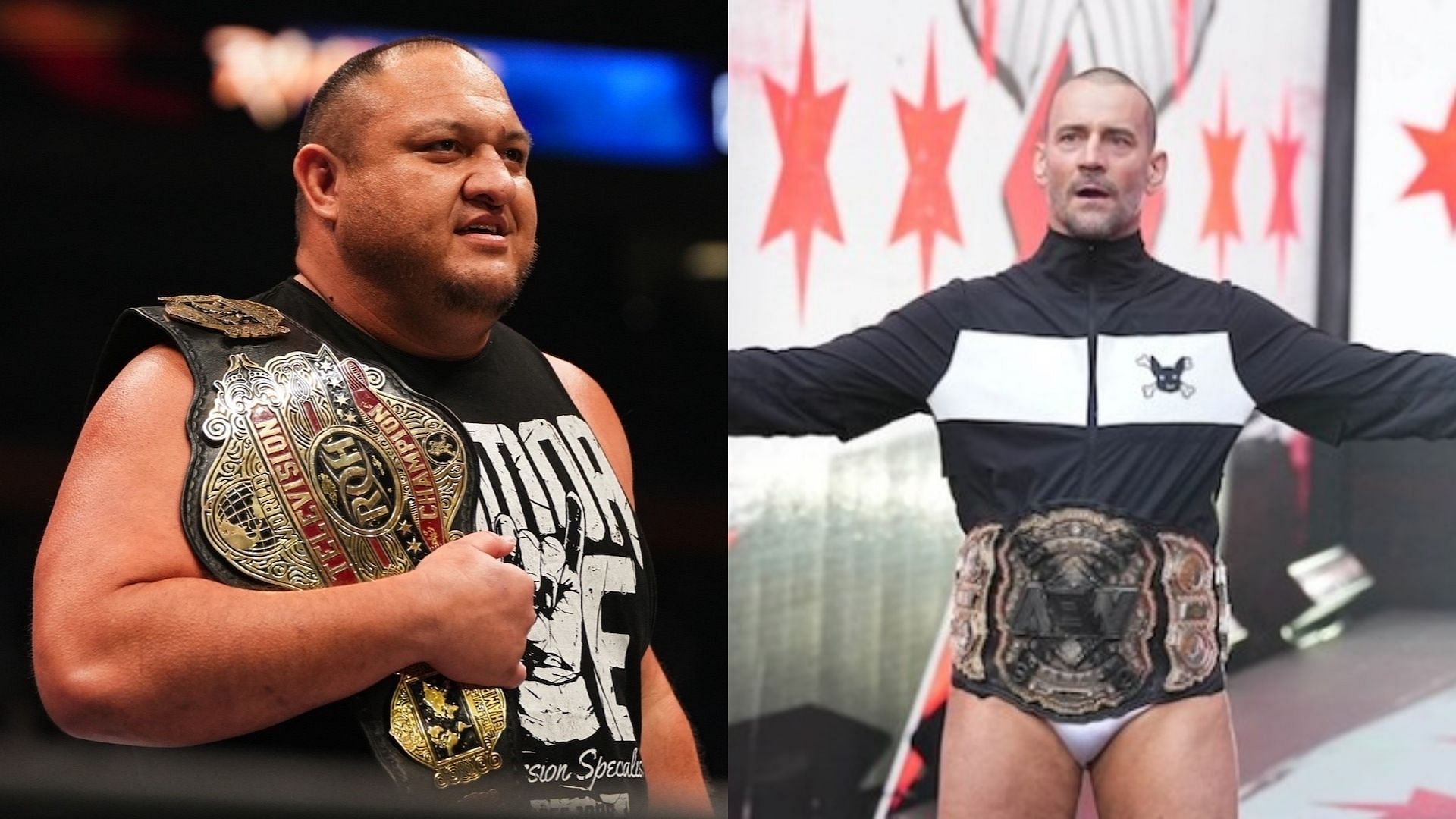 Samoa Joe (left) and CM Punk (right).