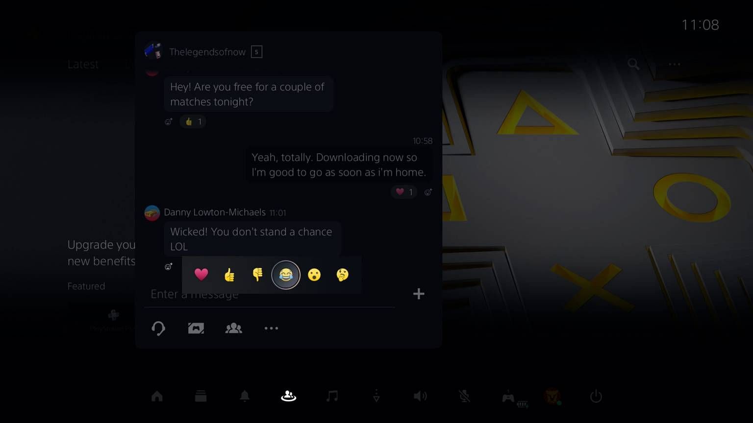 Reacting to messages (Image via Sony)