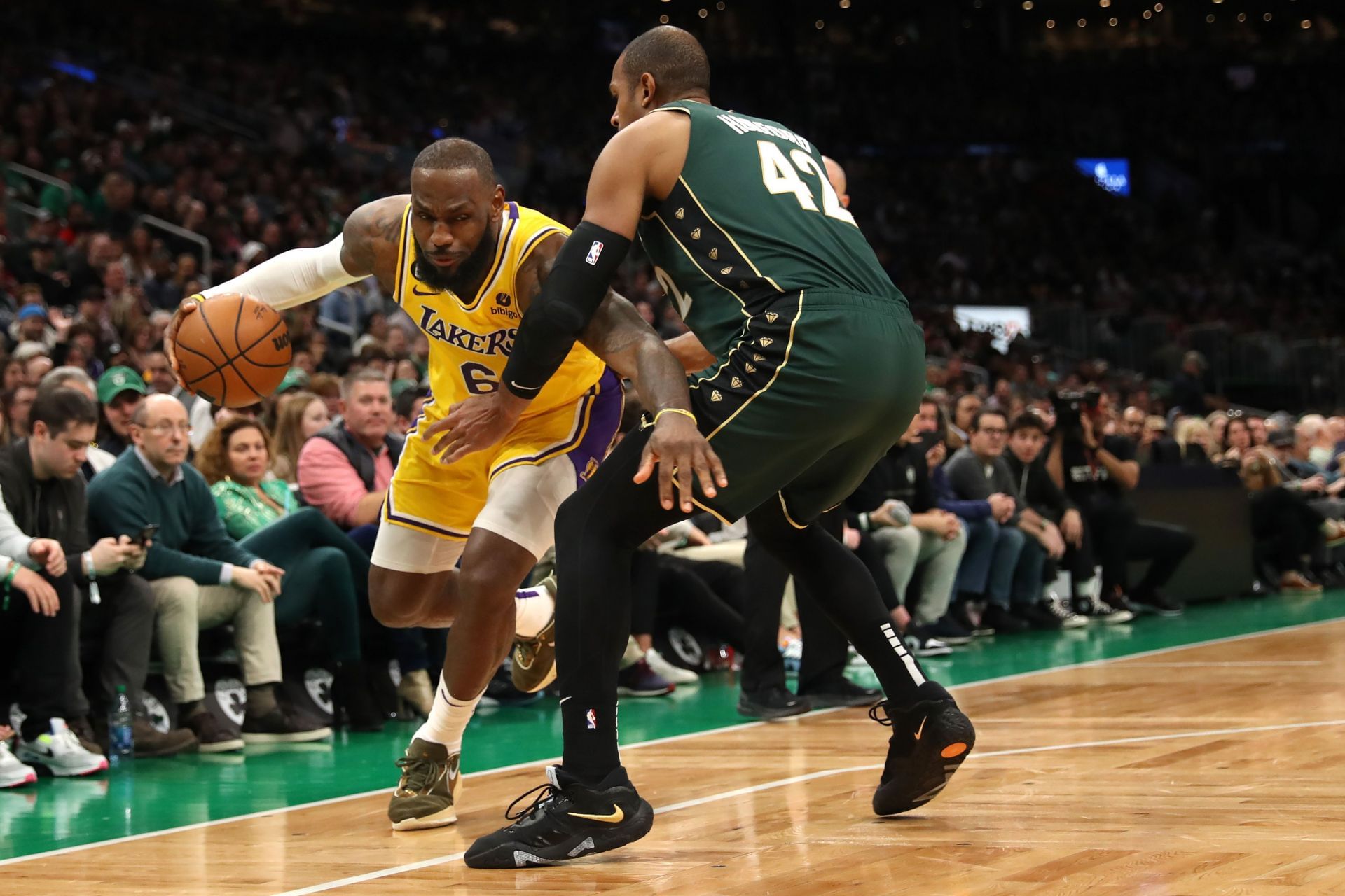 LA Lakers superstar forward LeBron James and Boston Celtics veteran big man Al Horford