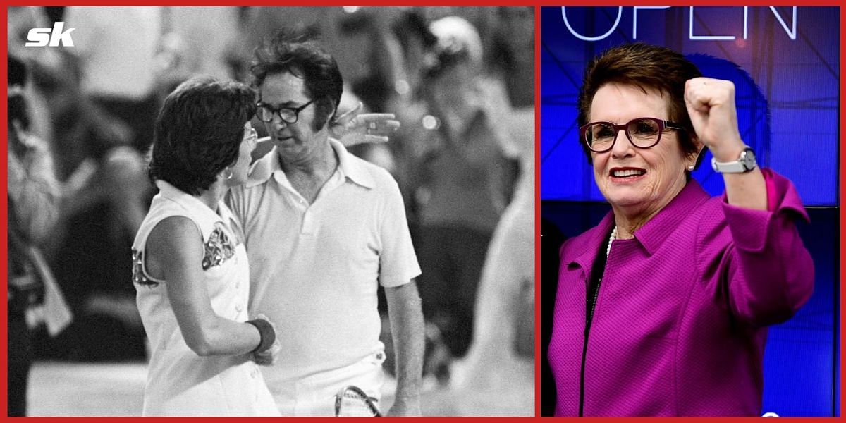 Billie Jean King and Bobby Riggs at the &quot;Battle of the Sexes&quot; match in 1973.