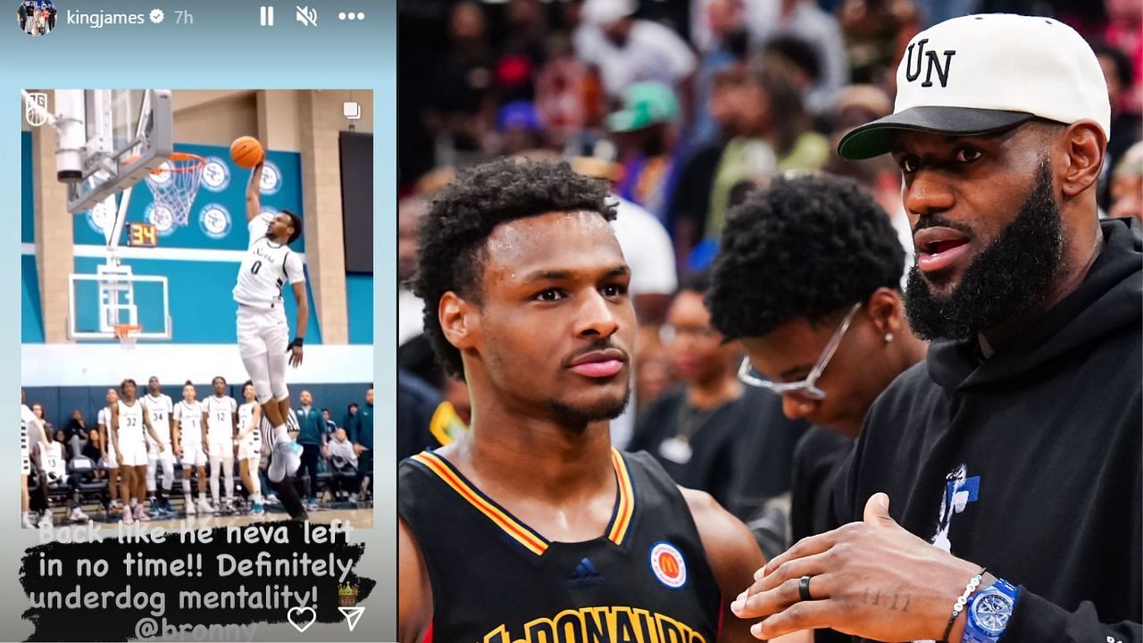 LeBron James is already hyping up Bronny James
