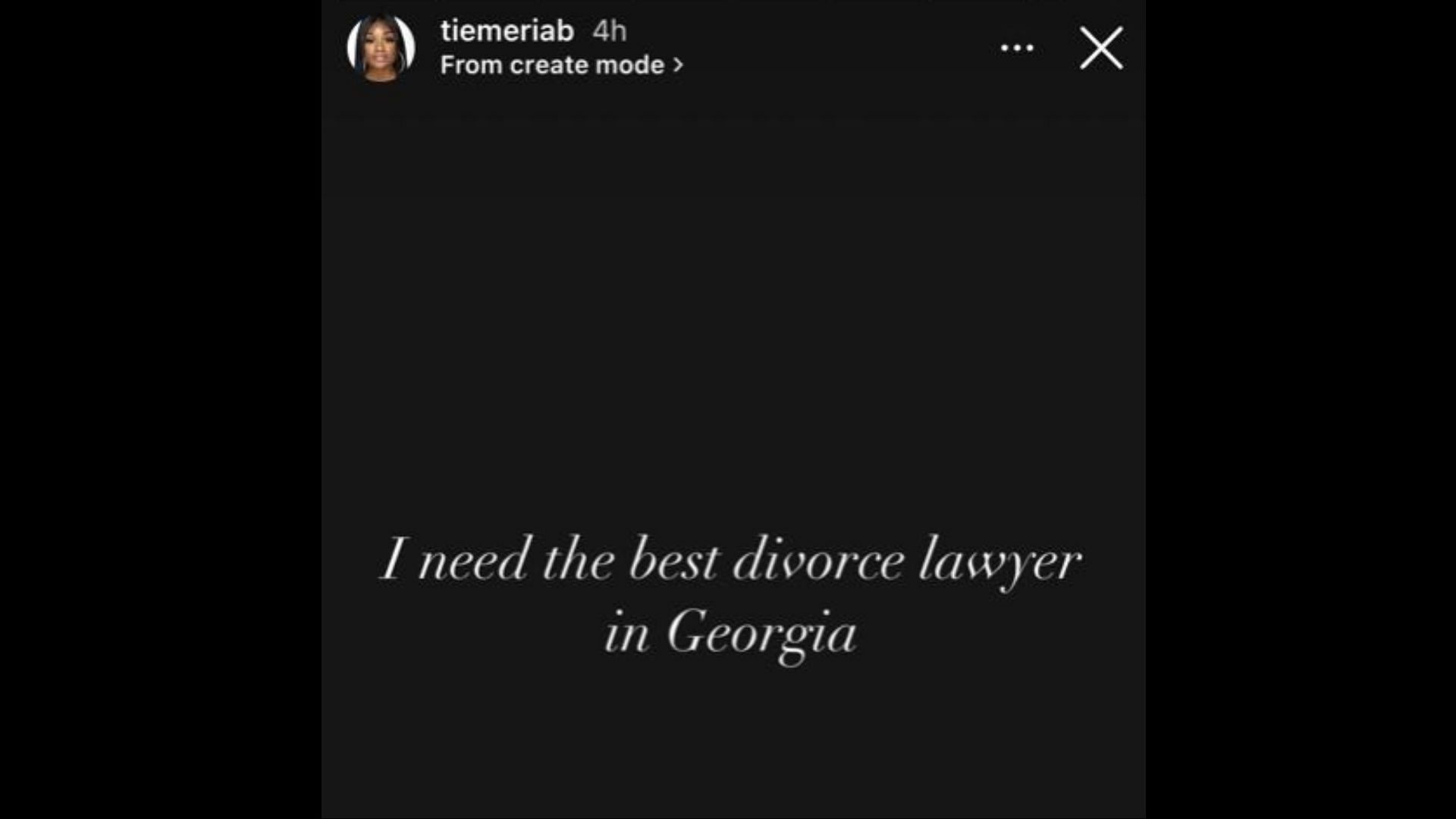 Screenshot of Tiemeria&#039;s Instagram story blasting off Bleu.
