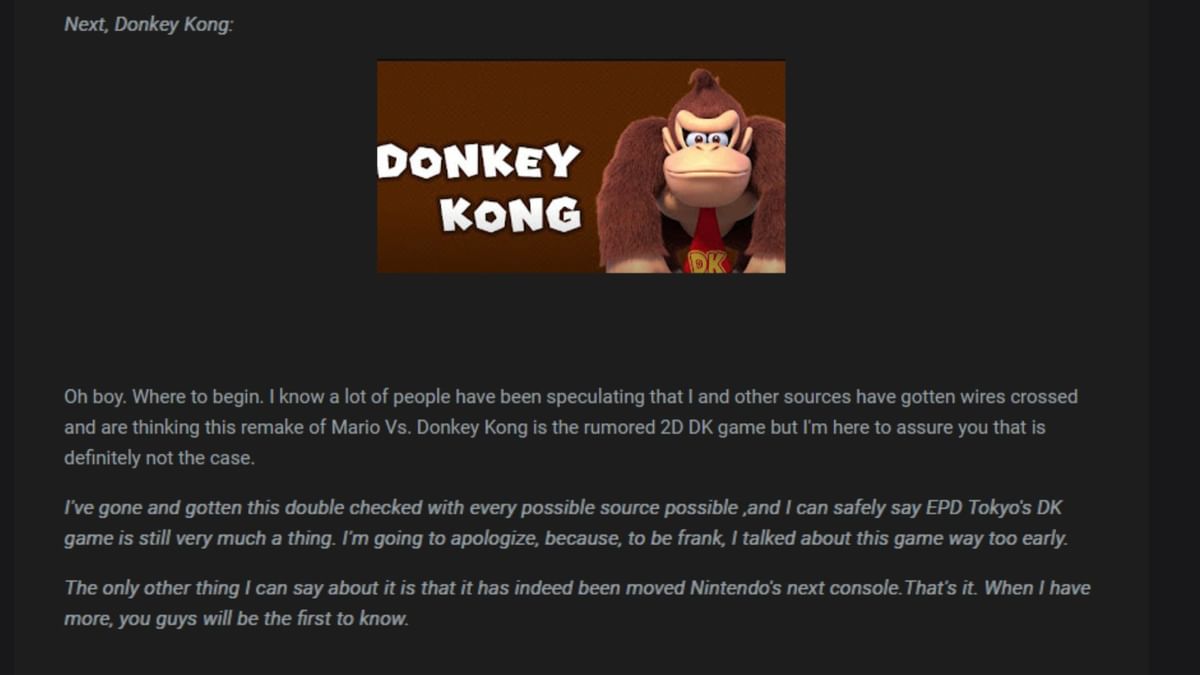 Rumor Next Nintendo Direct July Airdate After Donkey Kong Bananza Update - sfl69qx