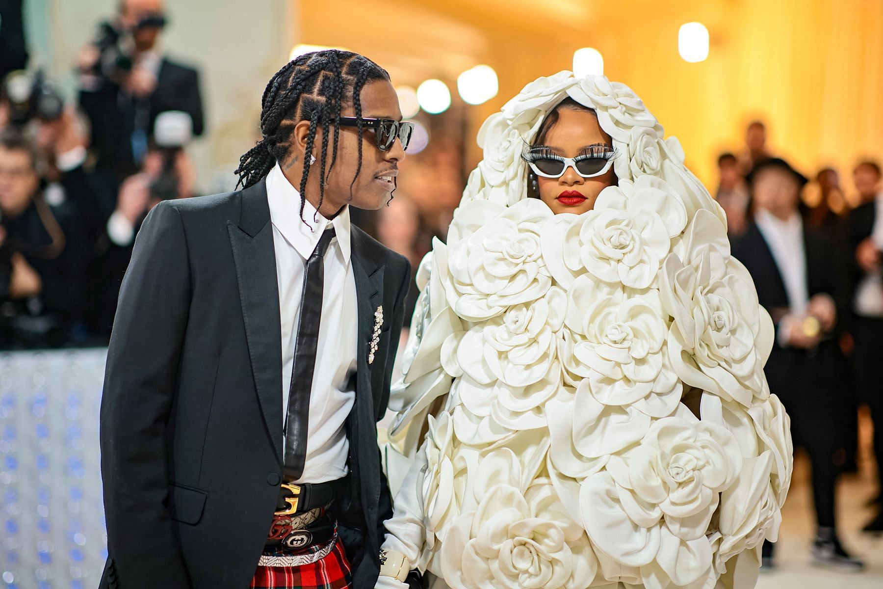 Rihana and ASAP Rocky at the 2023 Met Gala (Image via Getty)