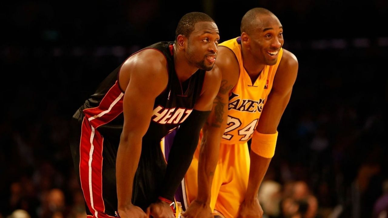 Dwyane Wade of the Miami Heat and Kobe Bryant of the LA Lakers