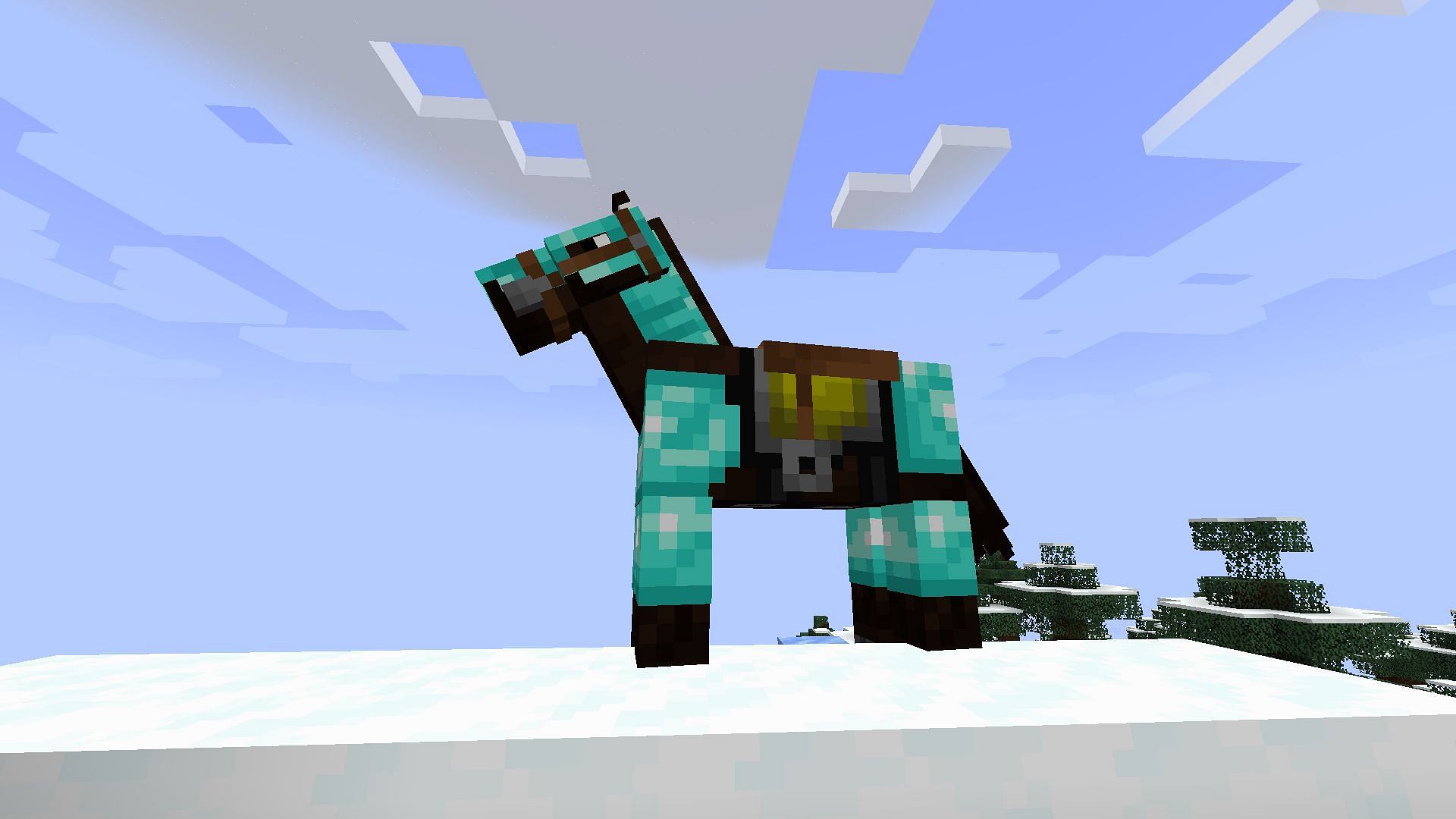 Horses help players travel faster around a Minecraft world (Image via Mojang)