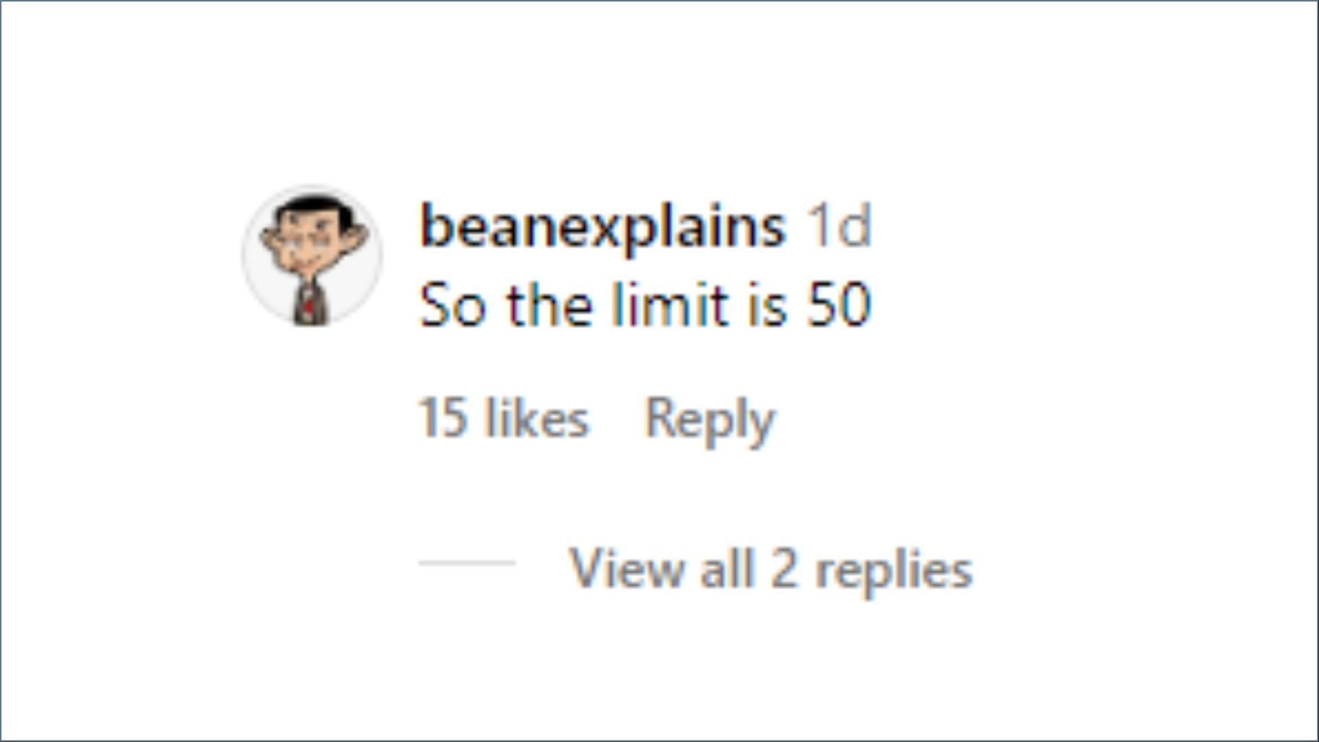 Comment by the user @beanexplains (Image via Instagram)