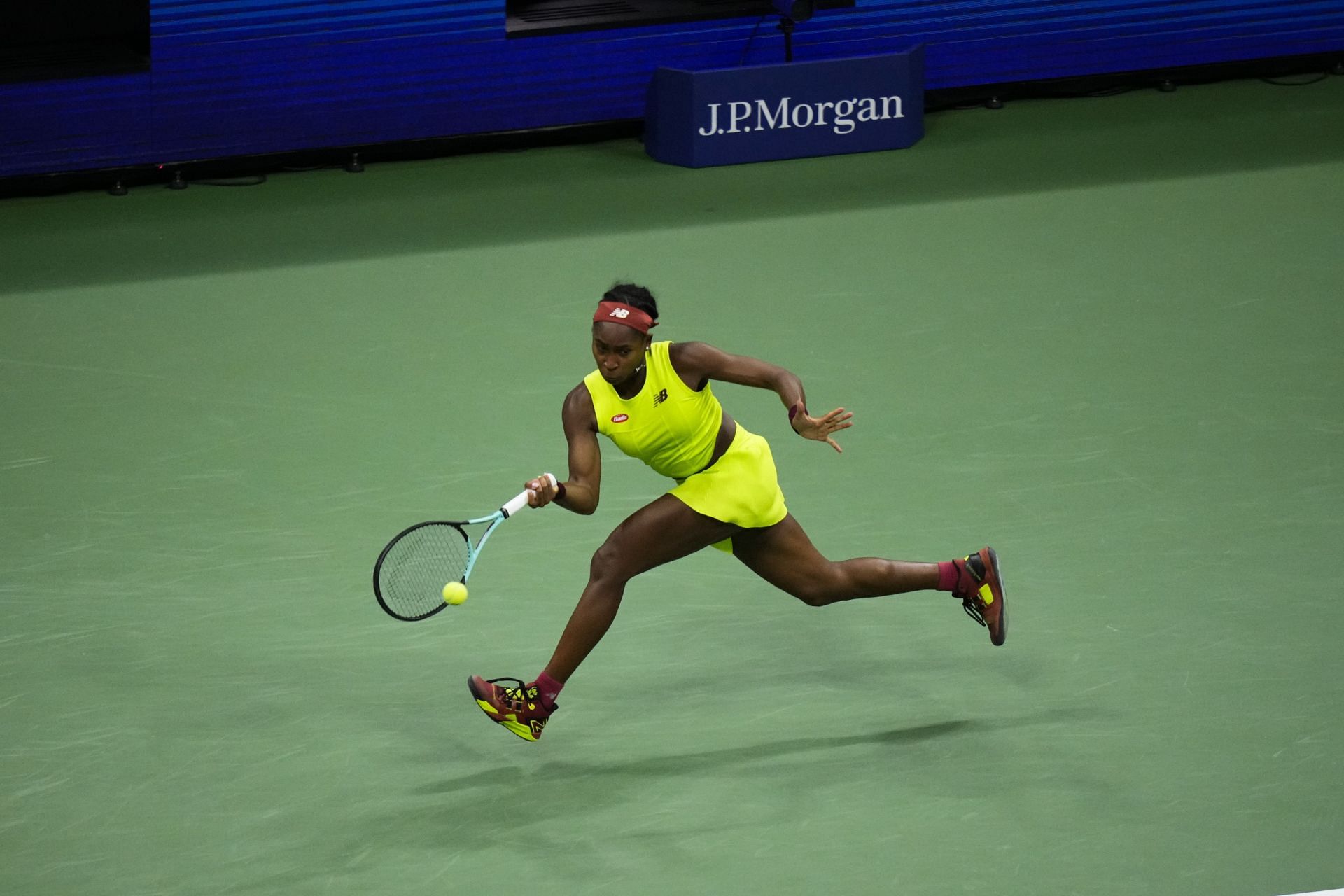 Coco Gauff in action at the 2023 US Open.