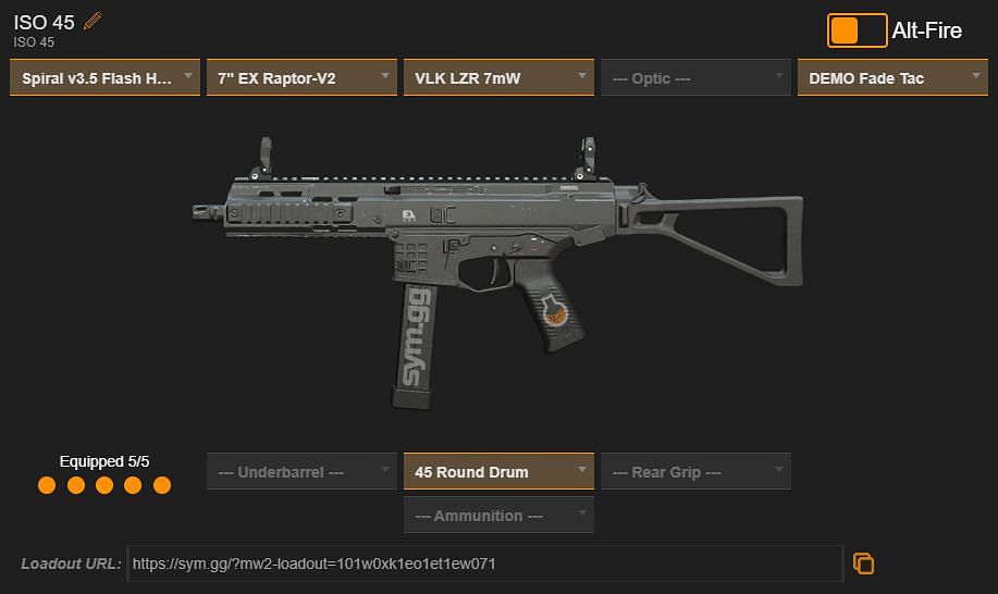 ISO 45 loadout (Image via sym.gg)