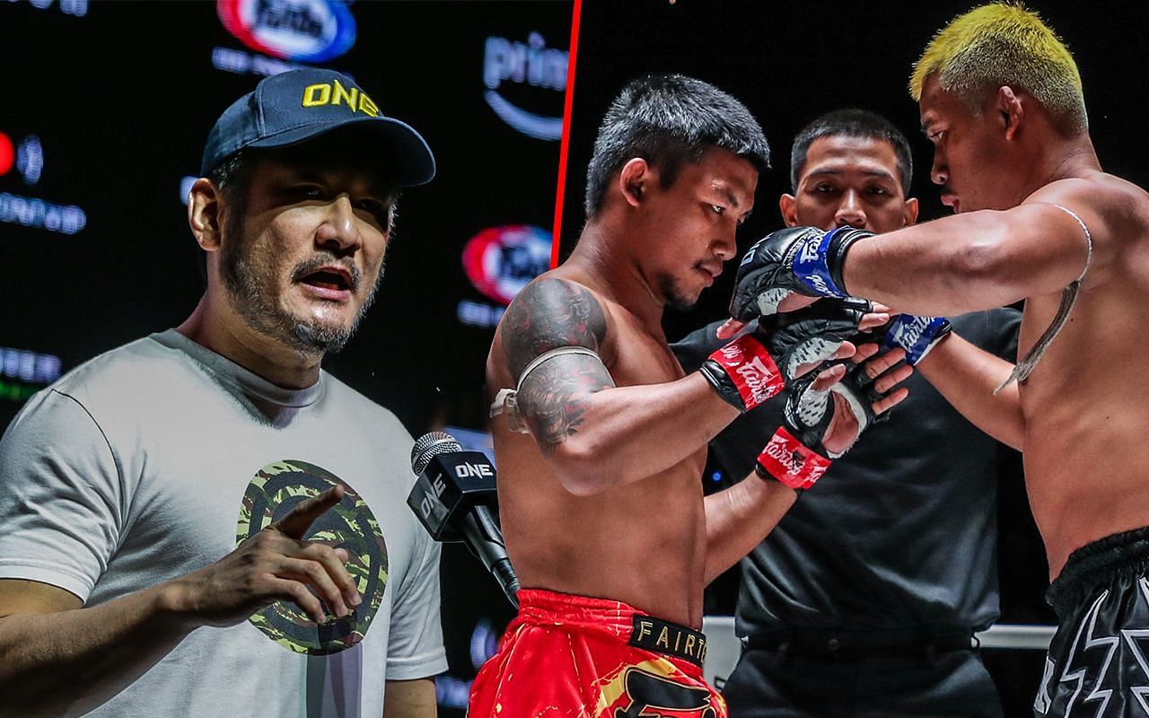 ONE Chairman and CEO Chatri Sityodtong (L) believes that the exciting fight between Rodtang and Superlek last week deserves a rematch possibly in Qatar.