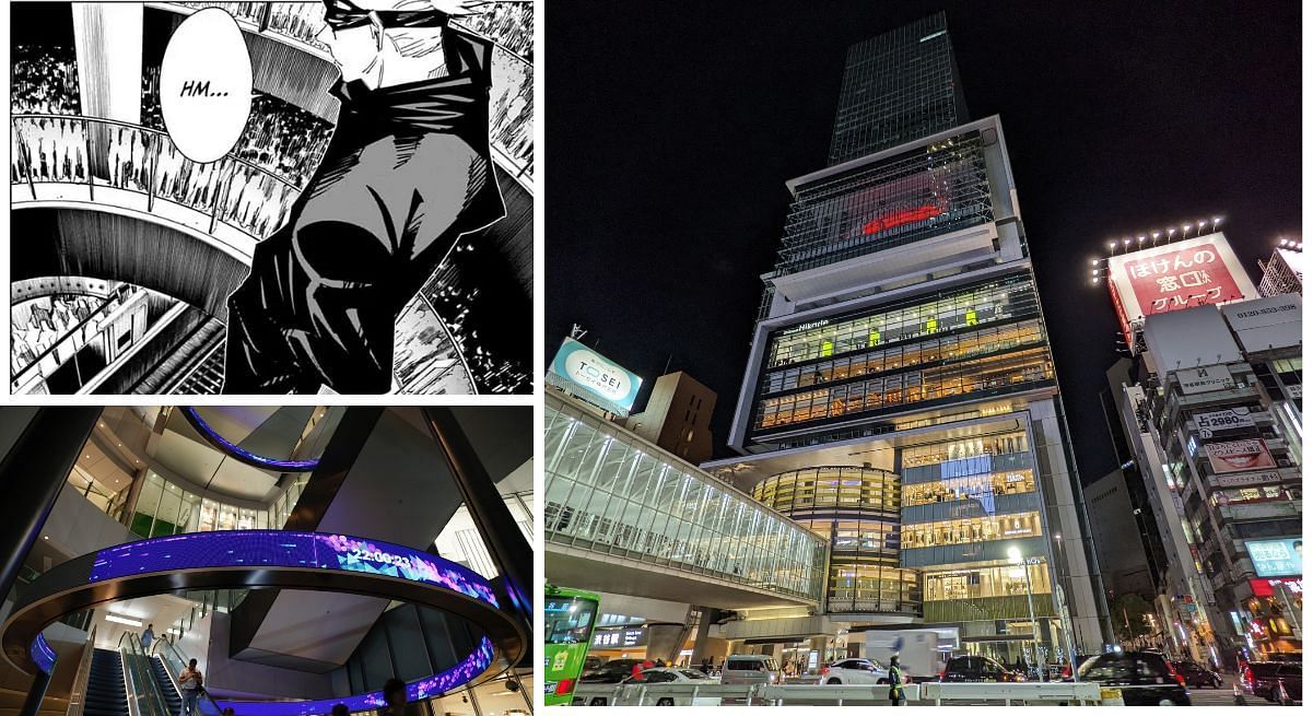 The Shibuya Hikarie: Jujutsu Kaisen and real life (Image via Sportskeeda)